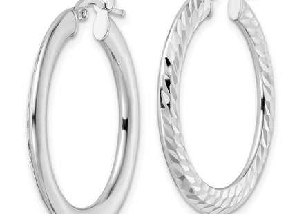 Sterling silver hoop earrings, alternate view