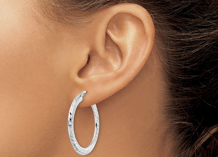 Sterling silver hoop earrings, another view
