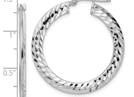 Sterling silver hoop earrings, further view