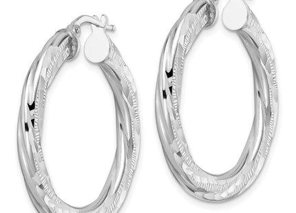 Sterling silver hoop earrings, alternate view