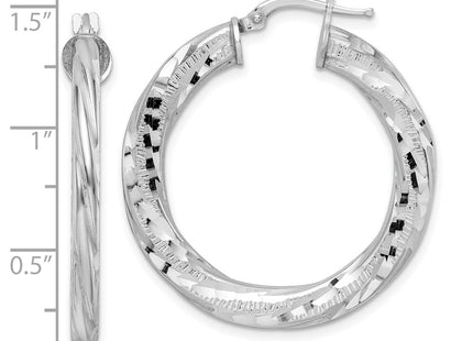 Sterling silver hoop earrings, further view