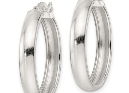 Sterling Silver Polished Hoop Earrings (Style QE15860)