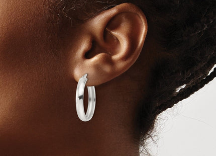 Sterling Silver Polished Hoop Earrings (Style QE15860)