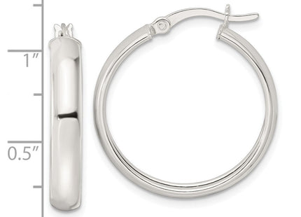 Sterling Silver Polished Hoop Earrings (Style QE15860)