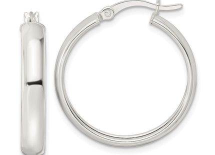 Sterling Silver Polished Hoop Earrings (Style QE15860)