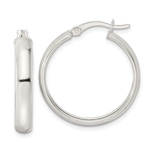 Sterling Silver Polished Hoop Earrings (Style QE15860)