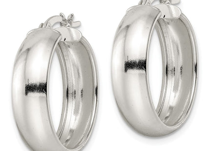 Sterling silver hoop earrings, alternate view