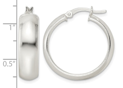 Sterling silver hoop earrings, further view