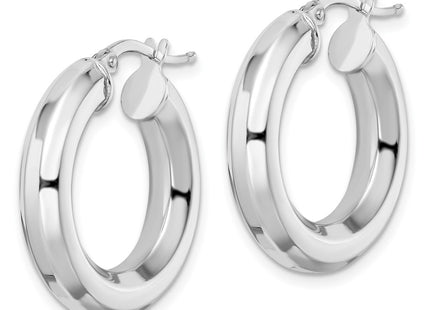 Sterling silver hoop earrings, alternate view