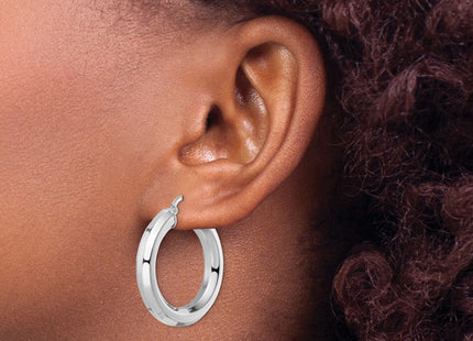 Sterling silver hoop earrings, another view