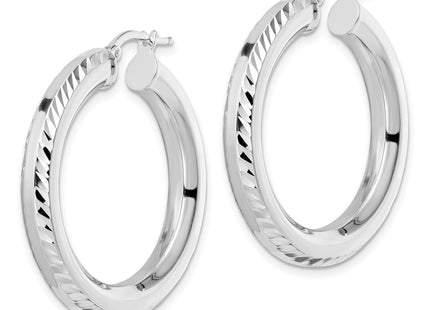 Sterling silver hoop earrings, alternate view