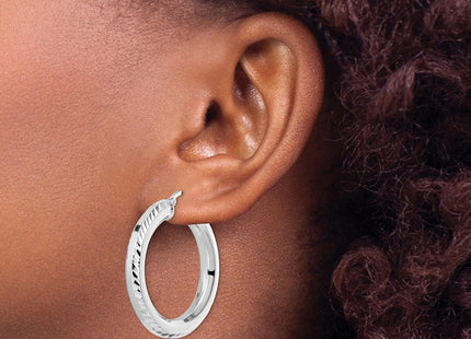 Sterling silver hoop earrings, another view
