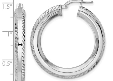 Sterling silver hoop earrings, further view