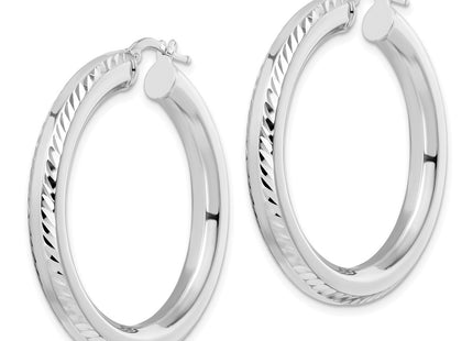 Sterling silver hoop earrings, alternate view