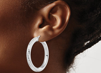 Sterling silver hoop earrings, another view