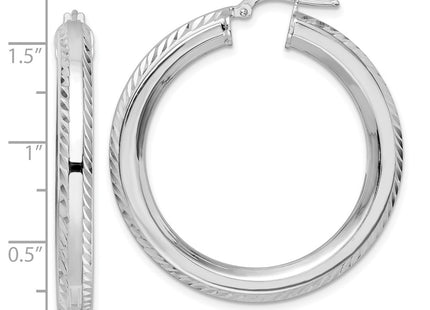 Sterling silver hoop earrings, further view