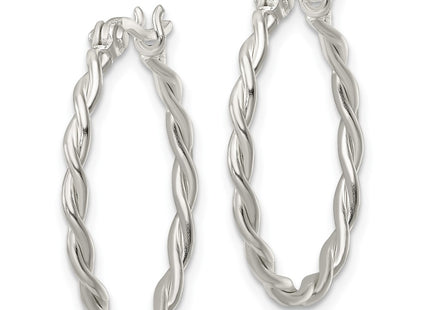 Sterling silver hoop earrings, alternate view