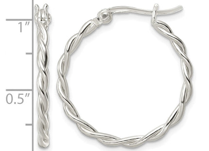 Sterling silver hoop earrings, further view