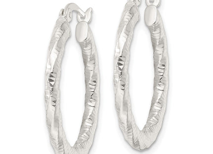 Sterling silver hoop earrings, alternate view