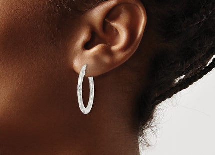 Sterling silver hoop earrings, another view