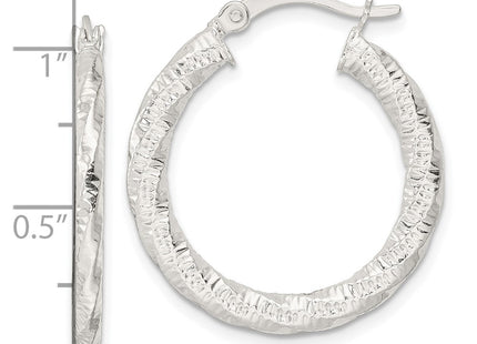 Sterling silver hoop earrings, further view