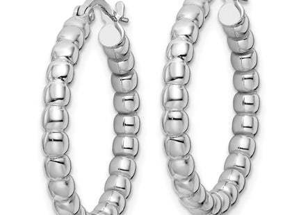 Sterling silver hoop earrings, alternate view