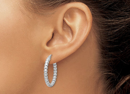 Sterling silver hoop earrings, another view