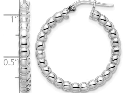 Sterling silver hoop earrings, further view