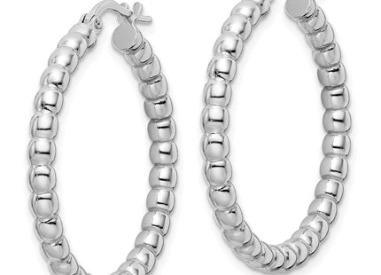 Sterling silver hoop earrings, alternate view