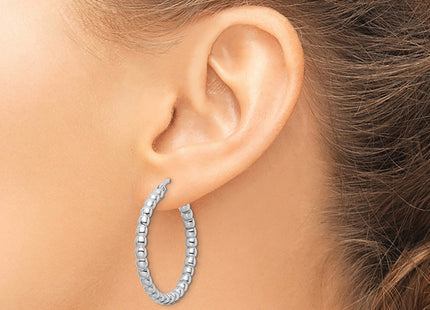 Sterling silver hoop earrings, another view