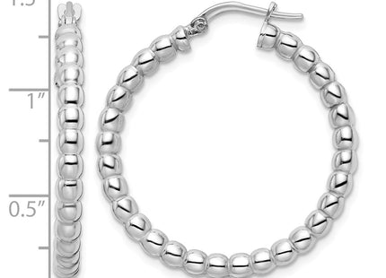 Sterling silver hoop earrings, further view