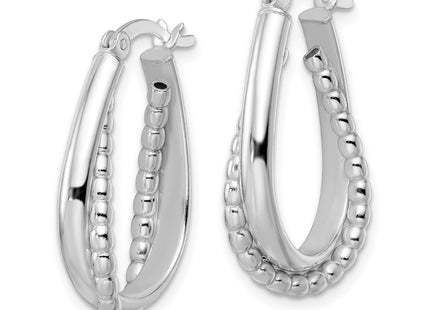 Sterling silver oval hoop earrings, alternate view