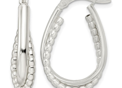 Sterling silver oval hoop earrings