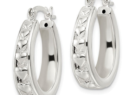 Sterling silver oval hoop earrings, alternate view
