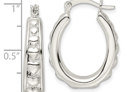 Sterling silver oval hoop earrings, further view