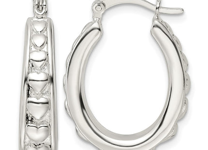 Sterling silver oval hoop earrings