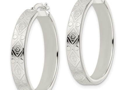 Sterling silver hoop earrings, alternate view