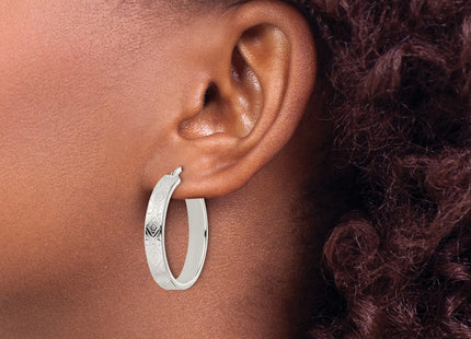 Sterling silver hoop earrings, another view