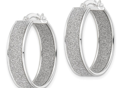 Sterling silver hoop earrings, alternate view