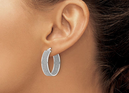Sterling silver hoop earrings, another view