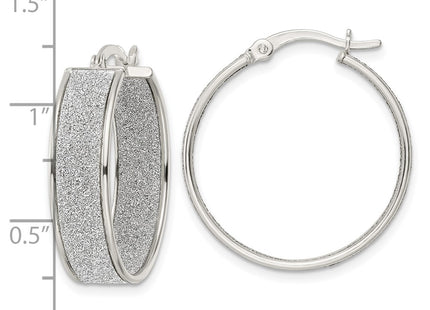 Sterling silver hoop earrings, further view