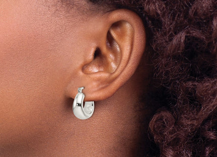 Sterling silver hoop earrings, another view