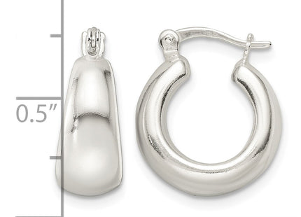 Sterling silver hoop earrings, further view