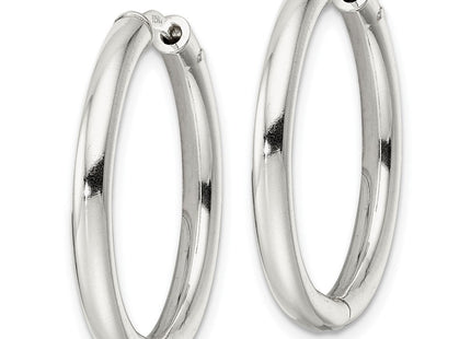 Sterling Silver Polished Hinged Tube Hoop Earrings (Style QE15945)