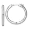 Sterling Silver Rhodium-plated Polished with Safety Lock Round Hinged Hoop Earrings