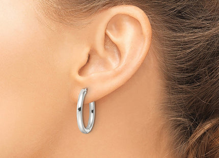 Sterling silver hoop earrings, another view