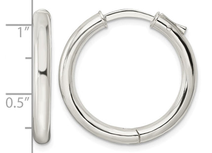 Sterling silver hoop earrings, further view