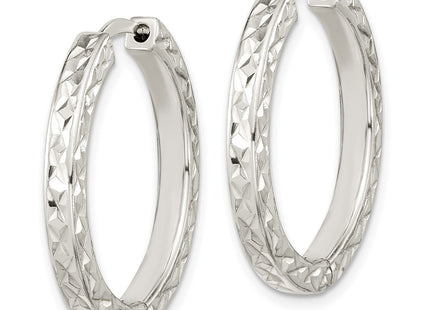 Sterling silver hoop earrings, alternate view