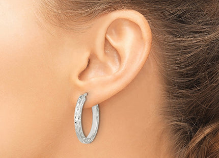 Sterling silver hoop earrings, another view
