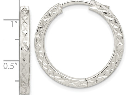 Sterling silver hoop earrings, further view
